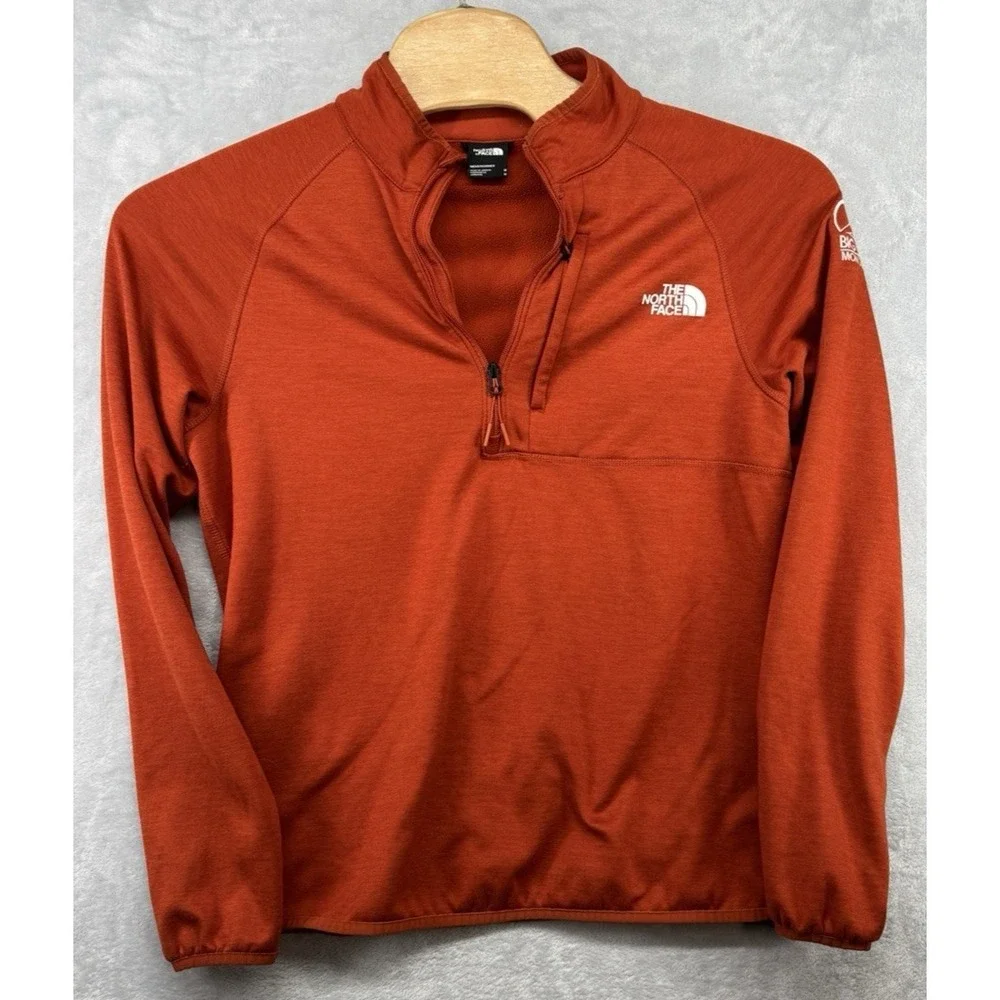 The North Face Big Sky Resort Montana Embroidered Orange 1/4 Zip Men's Size M‎